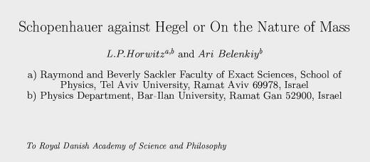 مضت على وفاة شوبنهاور مئة وستون سنة (1788 - 1860)، وقد عايش زمن الفيزياء الكلاسي...