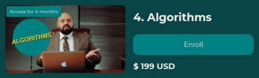 كورس عن الخورازميات، التي اسمها [Algorithms]، ب200$