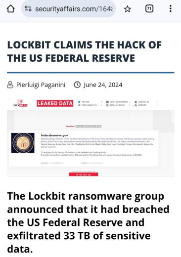 خبرٌ إن صحَّ، فسيكلف أمريكا الكثير، خبر جدُّ خطير

ادعت مجموعة LockBit أنها تمكن...
